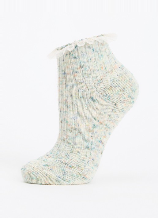 Bellerose Baso sokken in linnenblend - detail lichtgroen