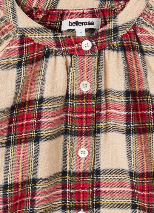 Bellerose Blouse met ruitdessin - detail 3 beige