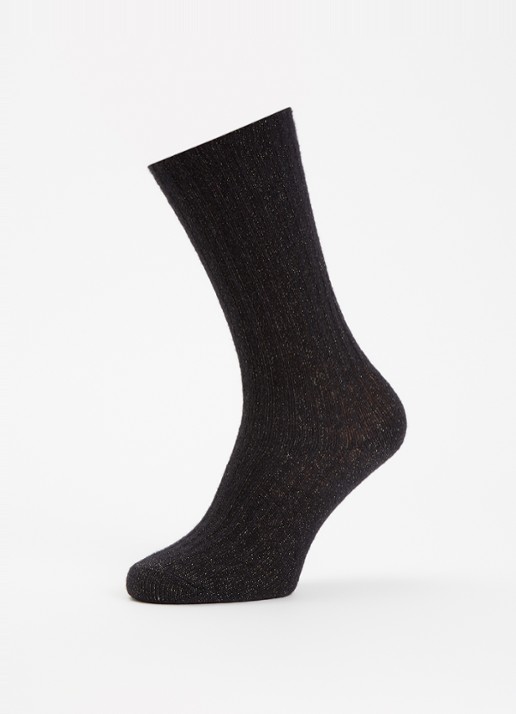 Bellerose Boti sokken in aplaca wolblend met glitter - detail zwart