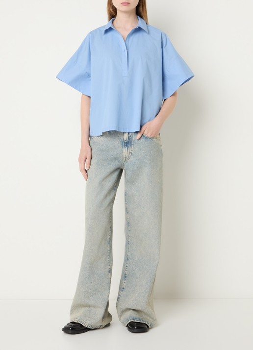 Bellerose Cair tuniek met vlindermouw - voorkant 3 blauwgrijs
