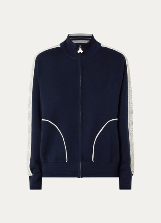 Bellerose Dousy fijngebreid vest met ritszakken - voorkant 2 donkerblauw
