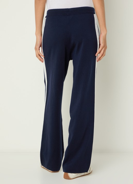 Bellerose Douts high waist loose fit joggingbroek in wolblend - achterkant 2 donkerblauw