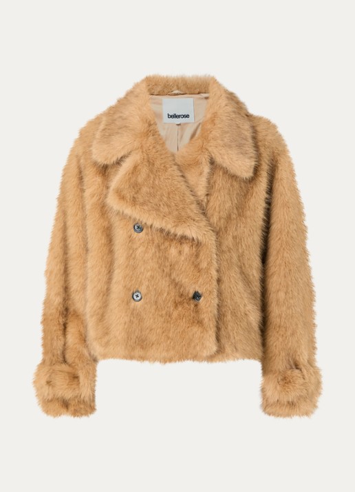 Bellerose Elordi jas van imitatiebont met steekzakken - voorkant 3 camel