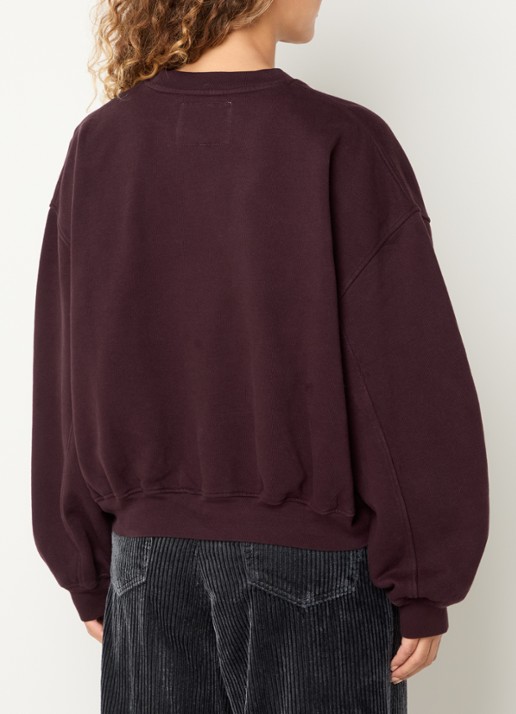 Bellerose Fancy sweater met ballonmouw - achterkant 2 bordeauxrood