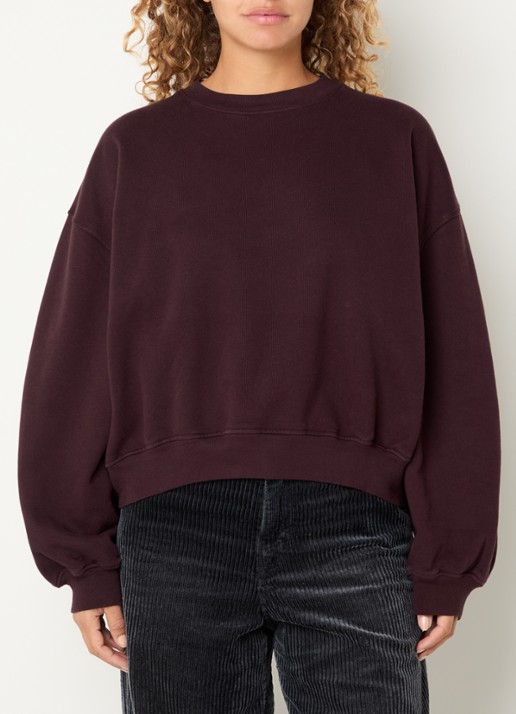 Bellerose Fancy sweater met ballonmouw - detail bordeauxrood