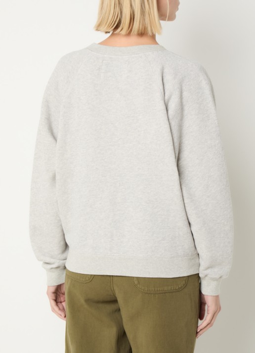 Bellerose Fella oversized sweater met ronde hals - achterkant 4 grijsmele