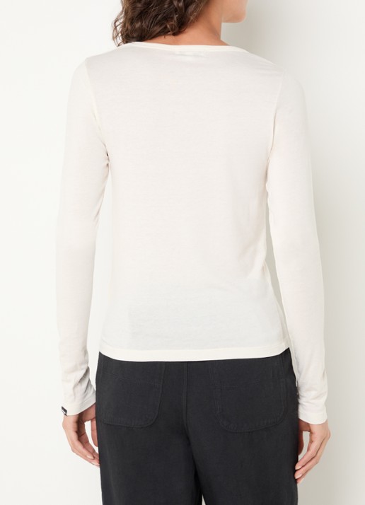 Bellerose Fina long sleeve met ronde hals - achterkant gebroken wit