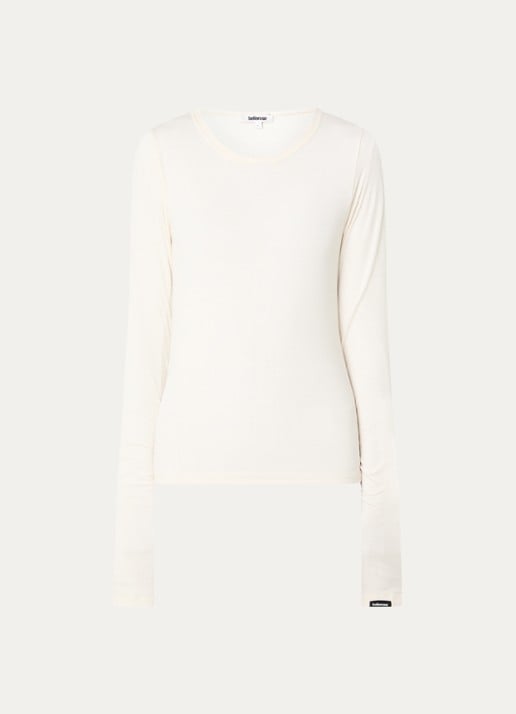 Bellerose Fina long sleeve met ronde hals - voorkant 2 gebroken wit