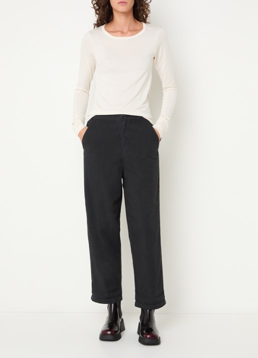 Bellerose Fina longsleeve met ronde hals - voorkant 3 gebroken wit