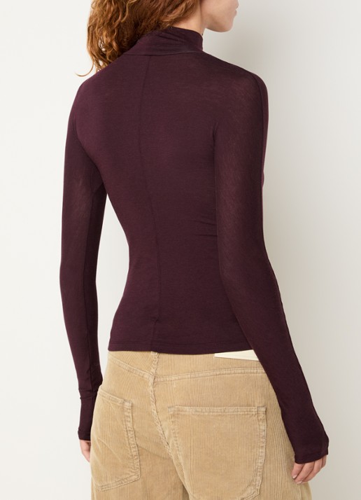 Bellerose Flawy trui met col - achterkant 2 aubergine