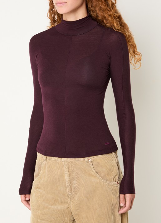 Bellerose Flawy trui met col - detail aubergine