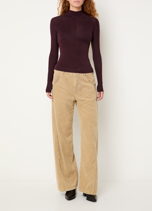 Bellerose Flawy trui met col - voorkant 4 aubergine