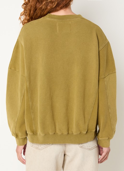 Bellerose Flipos sweater met ronde hals - achterkant 4 mosgroen