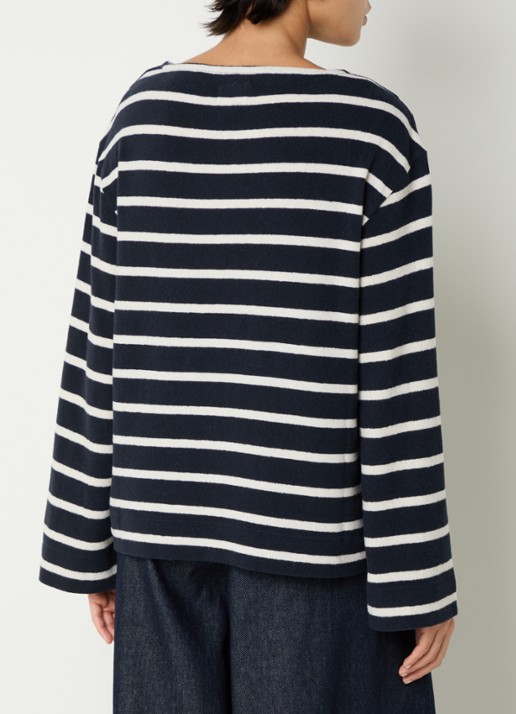 Bellerose Fonsy longsleeve met streepprint - achterkant 2 donkerblauw