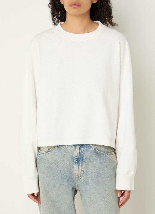 Bellerose Franto longsleeve met ronde hals - detail gebroken wit