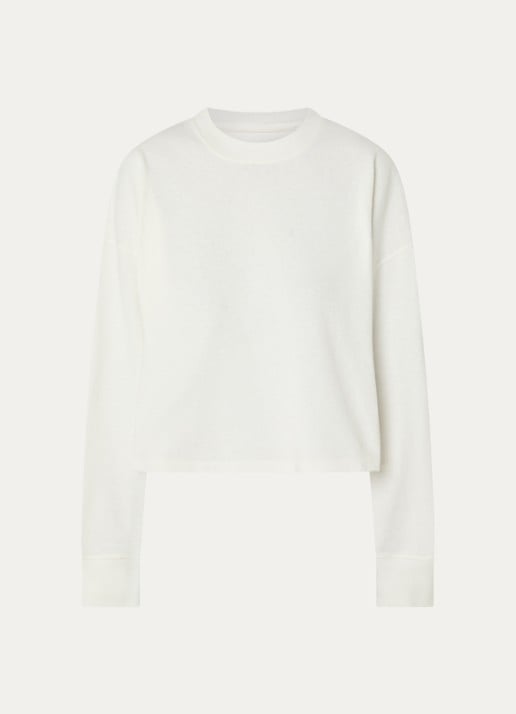 Bellerose Franto longsleeve met ronde hals - voorkant 3 gebroken wit