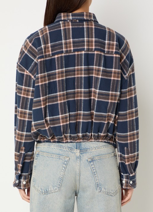 Bellerose Gemma blouse met ruitdessin - achterkant indigo