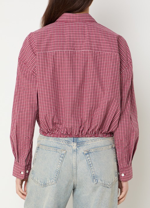 Bellerose Gemma blouse met ruitdessin - achterkant 3 rood