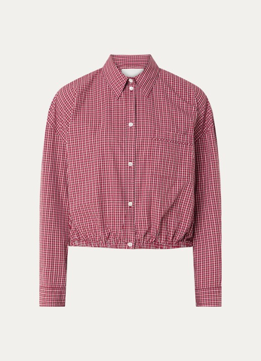 Bellerose Gemma blouse met ruitdessin - voorkant rood