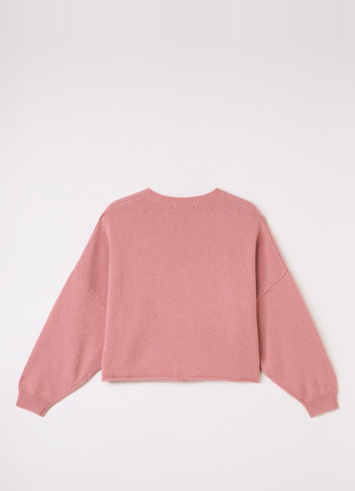 Bellerose Gimah fijngebreide oversized pullover - voorkant 2 roze