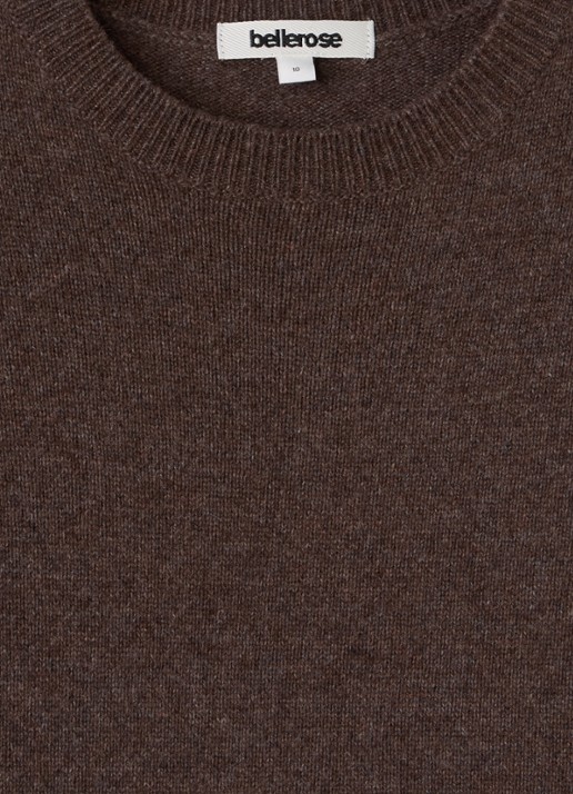 Bellerose Gimah fijngebreide oversized pullover - detail donkerbruin