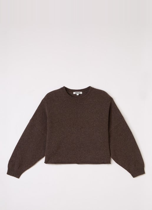 Bellerose Gimah fijngebreide oversized pullover - voorkant 2 donkerbruin