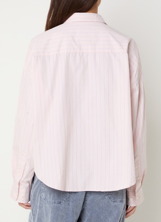 Bellerose Ginger blouse met streepprint - achterkant 3 lichtroze
