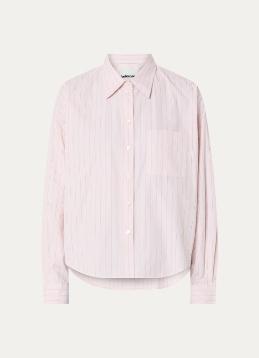 Bellerose Ginger blouse met streepprint - voorkant lichtroze