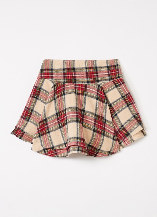 Bellerose Handie minirok met ruitdessin - voorkant 3 beige