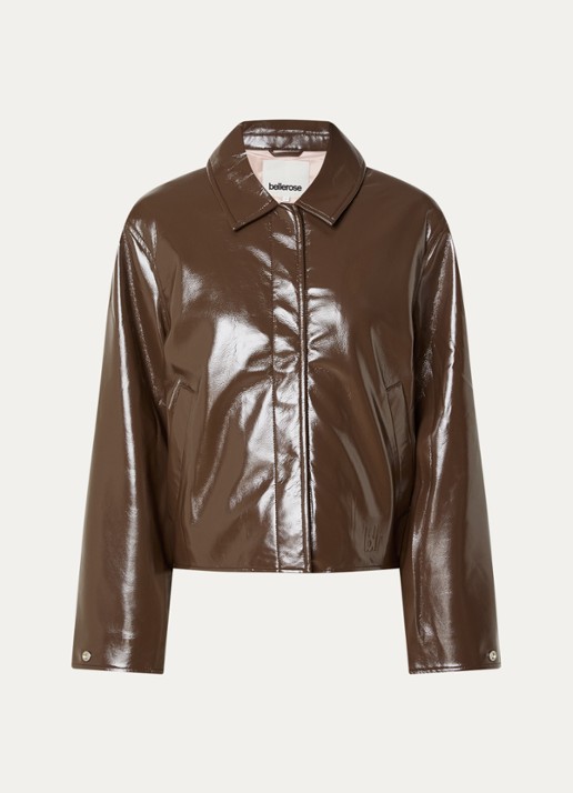 Bellerose Harred jack van imitatieleer - voorkant 2 bruin