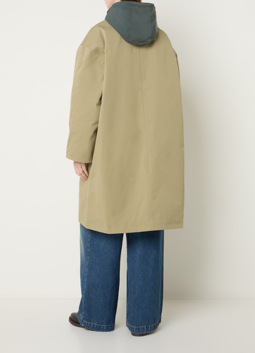 Bellerose Hearty trenchcoat met steekzakken - achterkant 2 olijfgroen