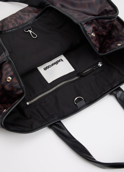 Bellerose Hecky shopper met panterprint - detail 3 donkerbruin