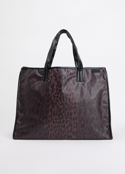 Bellerose Hecky shopper met print - voorkant 2 donkerbruin