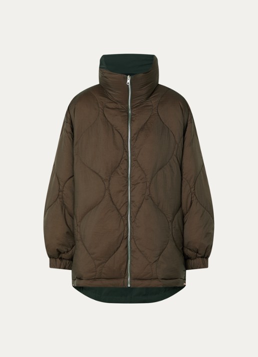Bellerose Hedi reversible jack met opstaande kraag - voorkant 2 donkerbruin