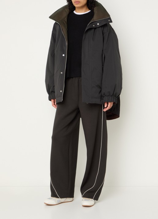 Bellerose Hedi reversible jack met opstaande kraag - voorkant 3 donkerbruin