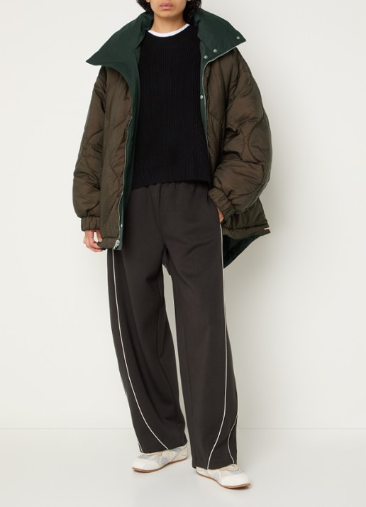 Bellerose Hedi reversible jack met opstaande kraag - voorkant 4 donkerbruin