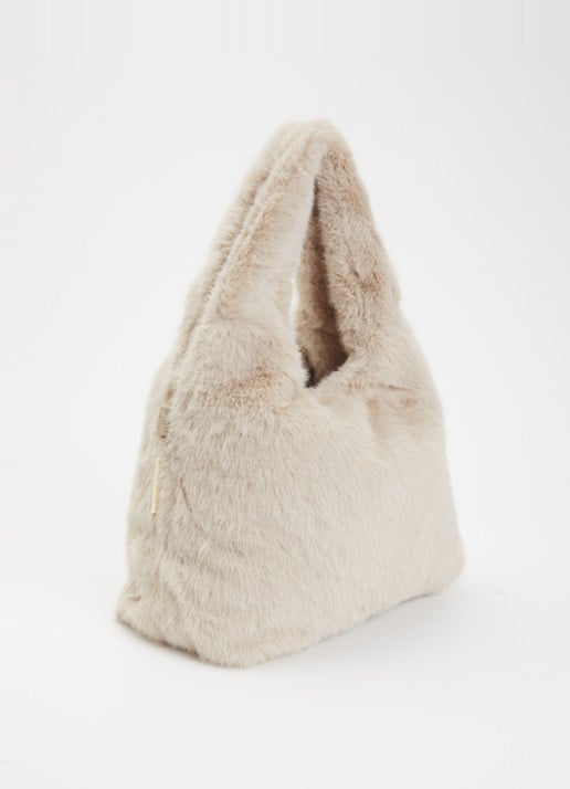 Bellerose Helga handtas van imitatiebont  - achterkant 5 beige