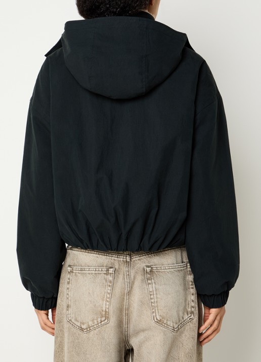 Bellerose Herna cropped jack met capuchon en ritszakken - achterkant 4 zwart