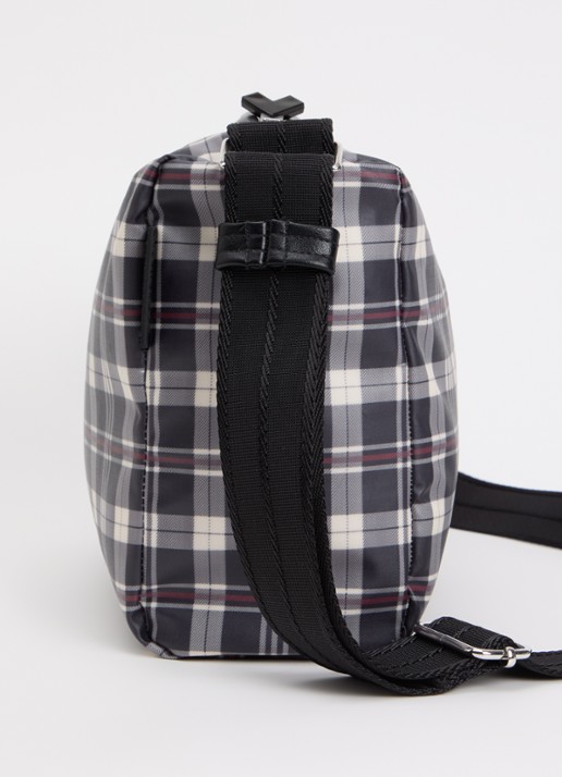 Bellerose Hobbes crossbodytas met ruitdessin en verstelbare schouderriem - detail 4 donkerblauw