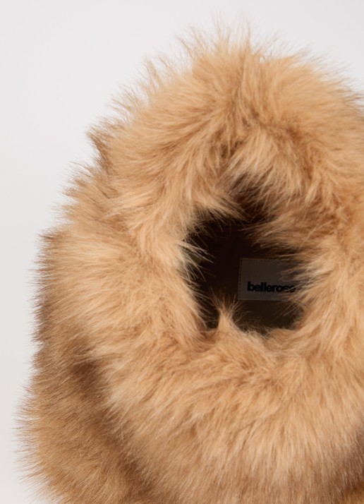 Bellerose Hochet handtas van imitatiebont met afneembare schouderriem - detail 3 camel