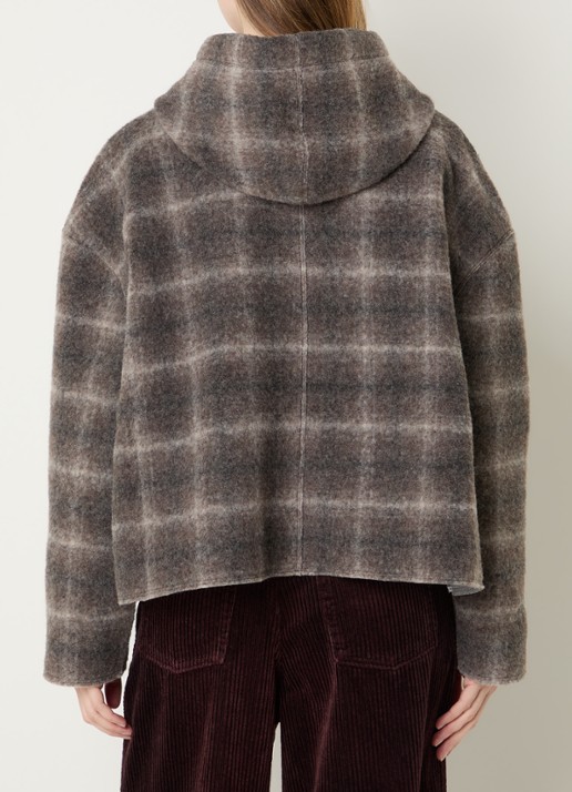 Bellerose Jack in wolblend met ruitdessin en steekzakken - achterkant 2 bruin