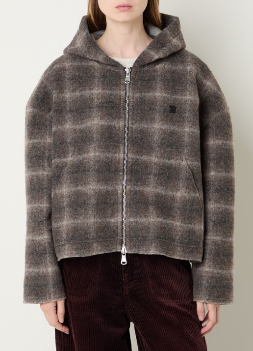 Bellerose Jack in wolblend met ruitdessin en steekzakken - detail bruin