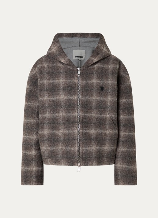 Bellerose Jack in wolblend met ruitdessin en steekzakken - voorkant 3 bruin