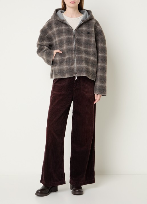 Bellerose Jack in wolblend met ruitdessin en steekzakken - voorkant 4 bruin