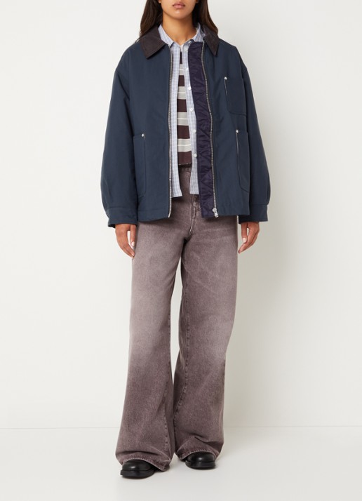 Bellerose Jaimee gewatteerd barn jack met borstzak  - voorkant 2 donkerblauw