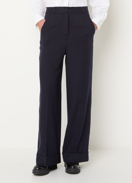 Bellerose Japan high waist wide fit broek in wolblend