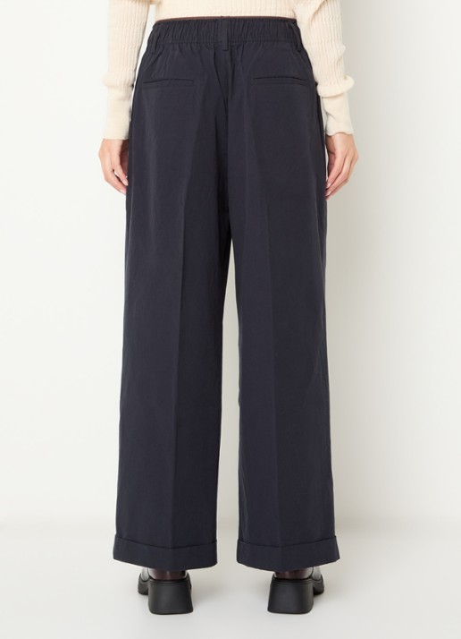 Bellerose Jasha high waist wide fit broek met steekzakken - achterkant zwart