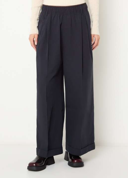 Bellerose Jasha high waist wide fit broek met steekzakken