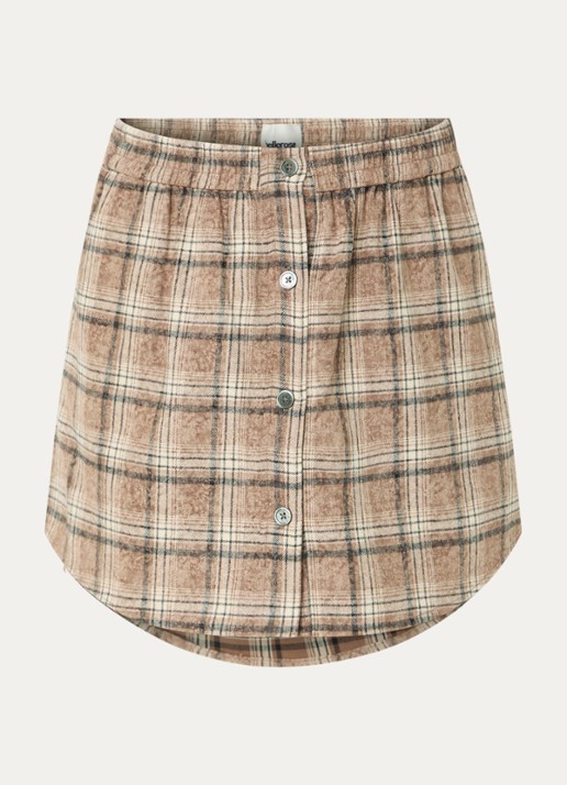 Bellerose Jayne mini rok met ruitdessin - voorkant 2 lichtbruin