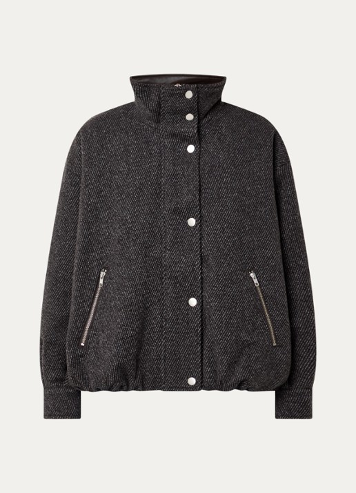 Bellerose Jellis jack in wolblend met ritszakken - voorkant grijs